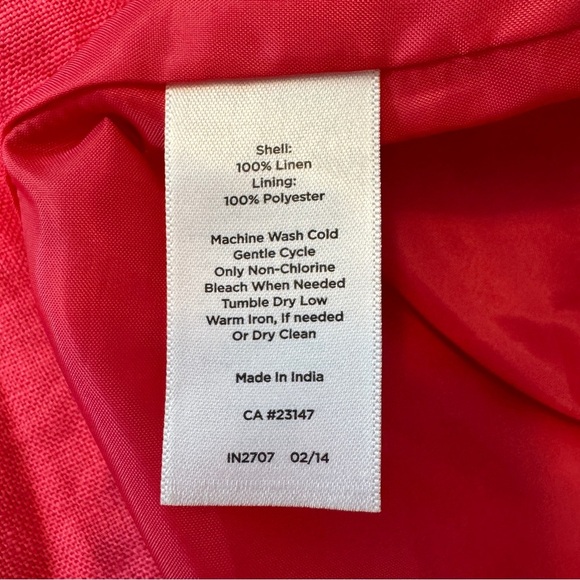 Talbots 20W 100% Linen Pink Midi Skirt ~ A-Line Lagenlook Beach Modest 20 - Picture 7 of 7